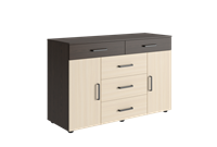 Вега К-03 Комод 5 ящ.+2 ств. Венге / Дуб молочный   (МТ) 6552