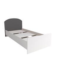 Кровать 900 Лавис КРД 900.1 (Белый/Графит софт)  (Белый/Грей софт)   (МБ) 6584