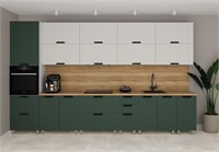 Модульная кухня Лаванда Изумруд / Молочный   (МБ) 6608