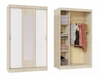 БАРИ Шкаф-купе с зеркалом (1300) Дуб Сонома/Белый  (Э) 6616