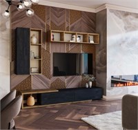 ХЛОЯ Гостиная (Дуб Вотан/Обсидиан) модульная   (Э) 6619