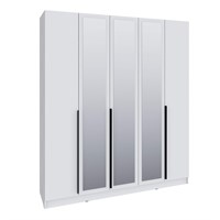 Шкаф Мадрид (2,0) с 3 ящ. внутри с зеркалом белый   (МФ) 6641