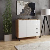 Комод Катрин-12 дуб крафт золотой/белый  (МФ) 6648