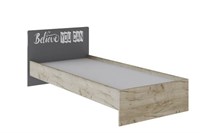 Колибри Лофт кровать 0,9 дуб крафт серый/графит серый  (МФ) 6663