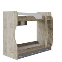 Колибри Лофт кровать двойная дуб крафт серый/графит серый+камень серый  (МФ) 6675