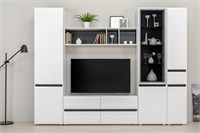 Стенка Сидней белый/черный/белый глянец  ( в наличии )   (Т-А) 6777