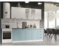 Агава кухня 2,0 м (Белый/Акация белая/Аква)   ( в наличии)  (Э) 6802