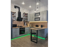 Кухня Лофт 2200х2450 Бетон светлый  модульная  (МБ) 6813