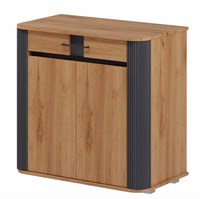 Комод с дверцами и полками Ольга 2 Дуб золотистый - Антрацит   (Э) 6819