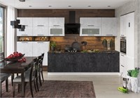 Модульная кухня Нувель Бетон белый / Бетон черный  ( в наличии)  (МТ) 6839