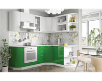 Модульная кухня Симона 2100х1900 Ярко-зеленый металлик   (МК) 6851