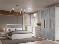 Тесс Спальня  модульная Корпус:  ЛДСП - ЯСЕНЬ АНКОР СВЕТЛЫЙ, ЯСЕНЬ АНКОР ТЕМНЫЙ  Фасад МДФ: ПЕПЕЛЬНО СВЕТЛЫЙ, ПЕПЕЛЬНО ТЕМНЫЙ 6911