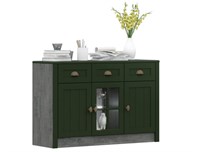 Прованс Тумба-сервант  Анкор темный/Зеленый Дип. 6938