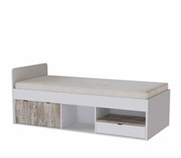 Спальня Линц кровать 90х200см лдсп белый / дуб юкон  (МБ) 6993