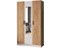 Шкаф комбинированный Ларс (1,2) с зеркалом белый/дуб крафт золотой  (МБ) 4930