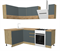 Кухня "Твист Базальт" 1.4*2.3 м Дуб бунратти/Базальт (Без столешницы, мойки, сушки)   (Р-Л) 6831