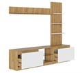 БОСТОН Стенка МДФ НМ-001 (Комплект) Корпус - Дуб Крафт золотой/Белый (Гладкий) Фасад МДФ - глянцевая Белый, (ТИ) 1022690225